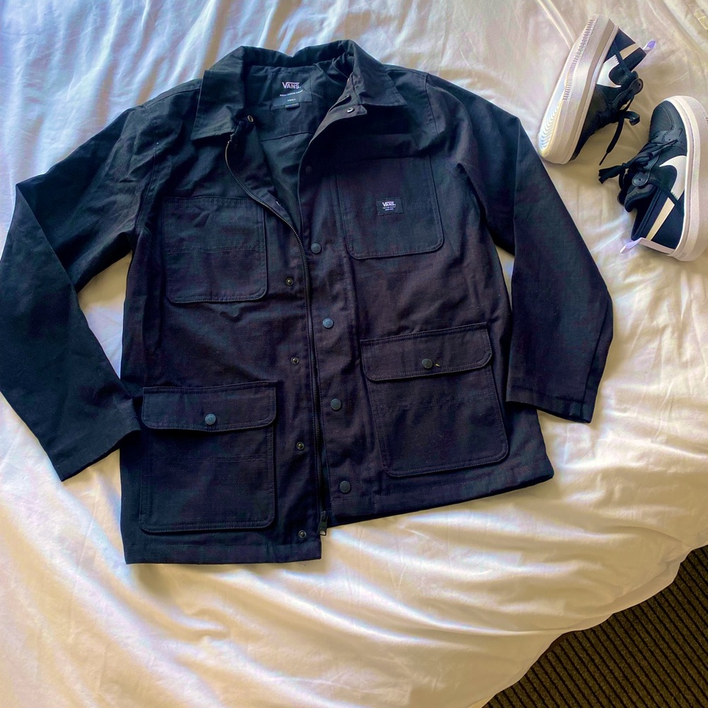 Jet Black Vans Drill Pocket Chore Coat